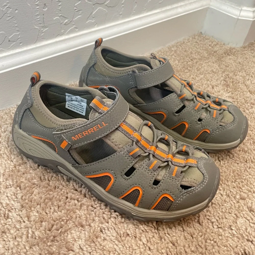 Merrell Kids Hydro H2O Hiker Outdoor Sport Sandal Size 3 Big Kid Gunsmoke/Orange